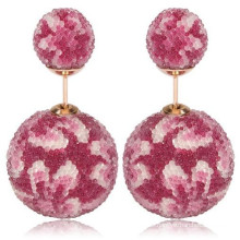 women fashion earring double flower pearl earring wholesale China